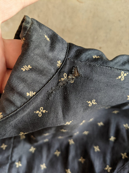 1890s Indigo Calico Dress