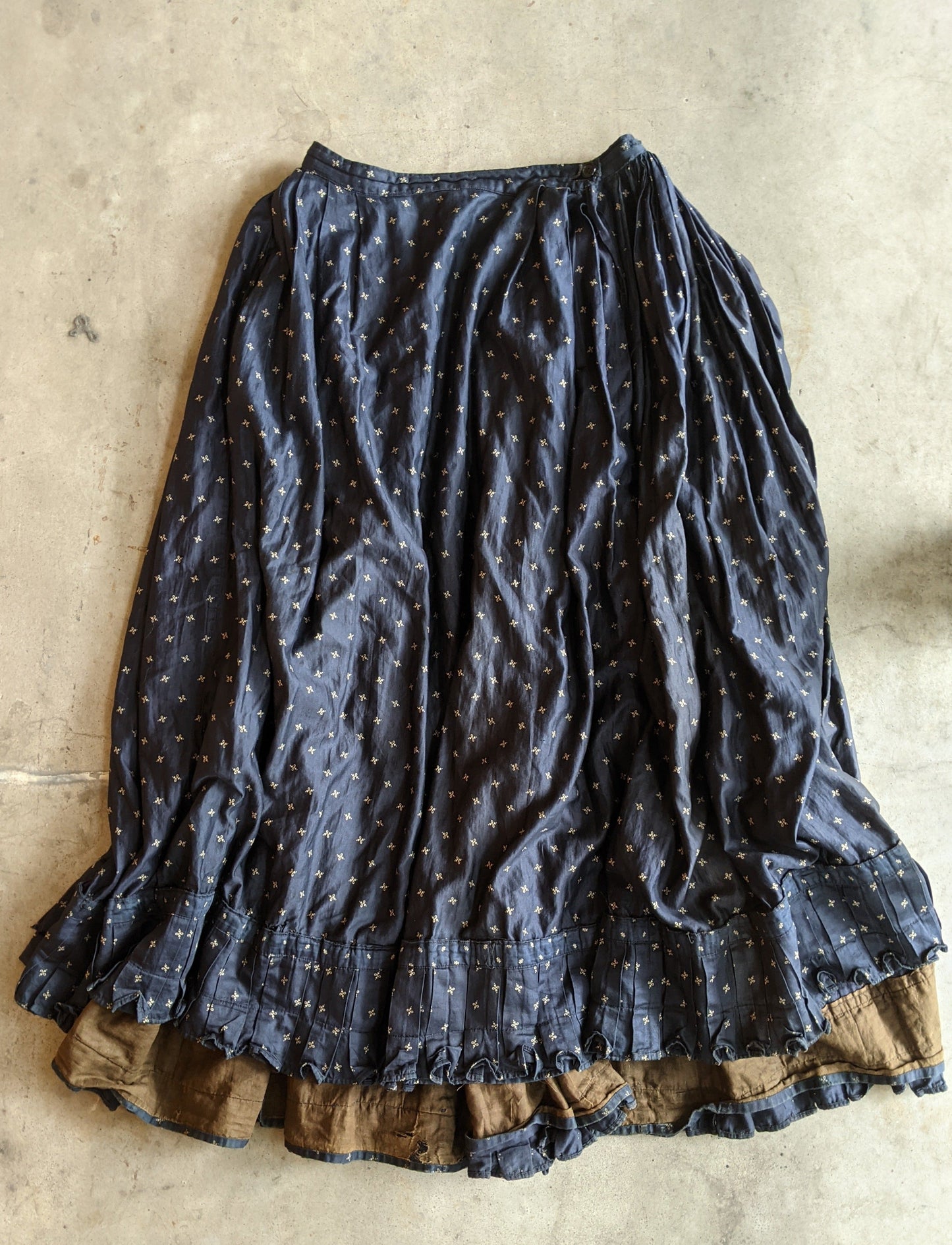 1890s Indigo Calico Dress