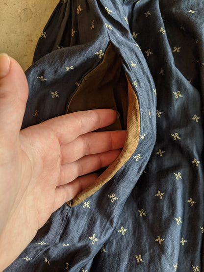 1890s Indigo Calico Dress