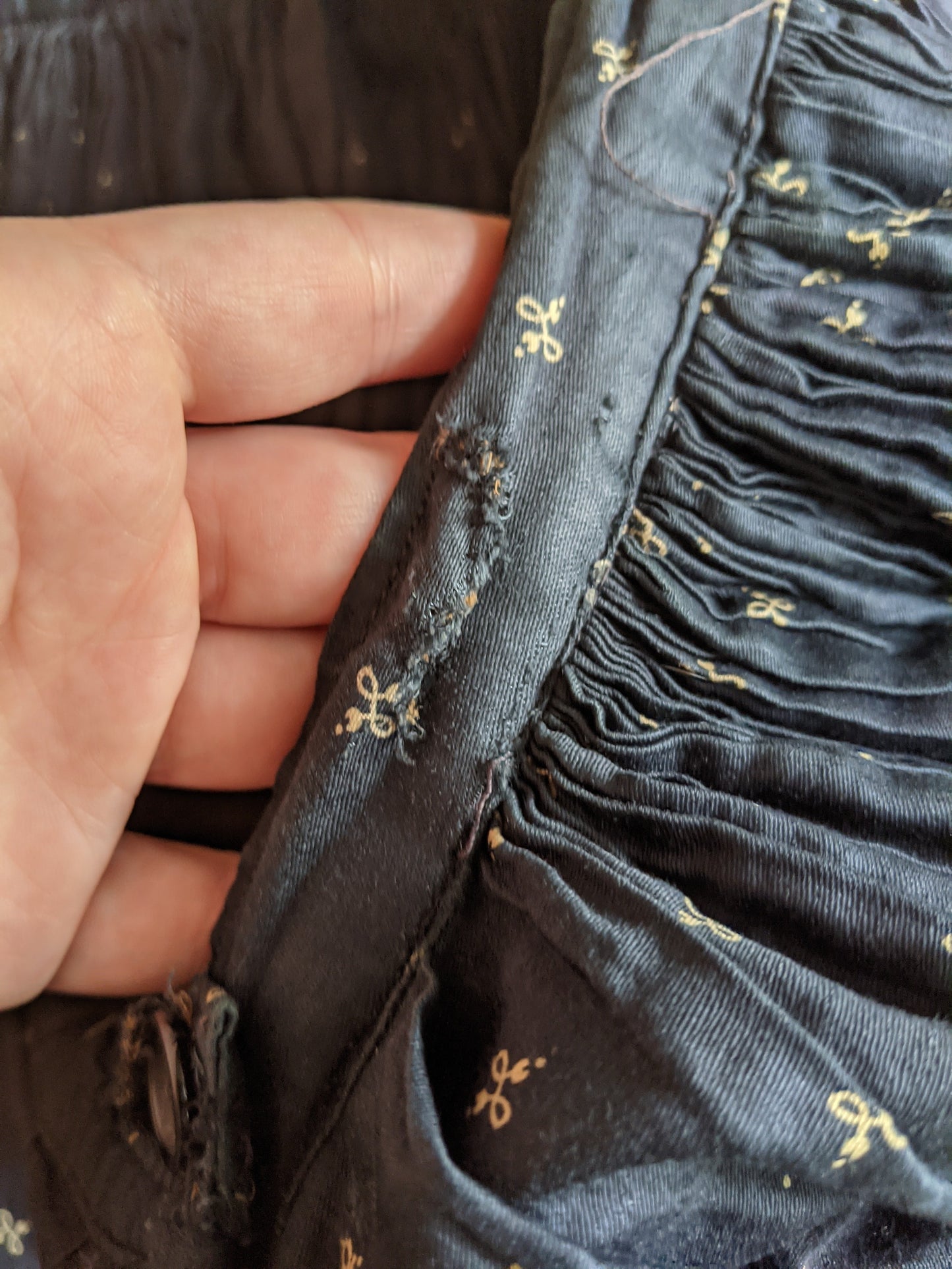 1890s Indigo Calico Dress