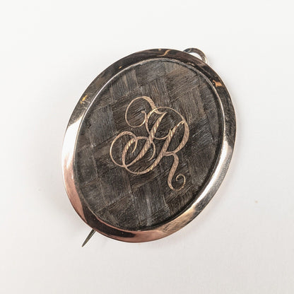 1820s-30s Woven Hair Brooch + Pendant