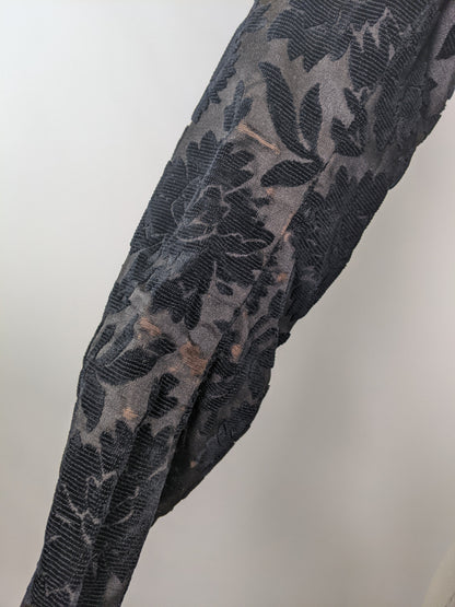 1880s Black Brocade Bodice