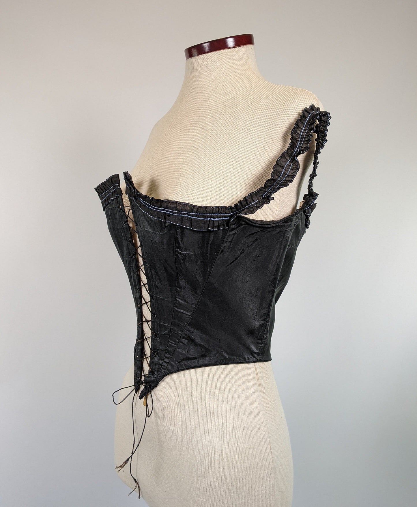 1860s Black Swiss Waist
