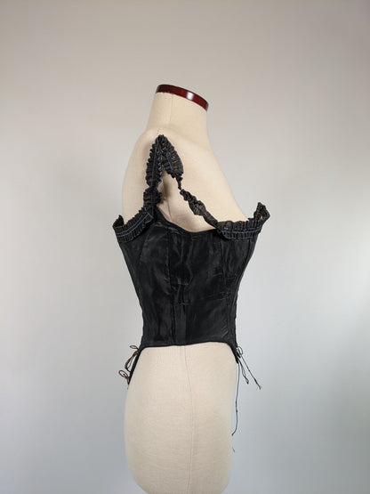 1860s Black Swiss Waist