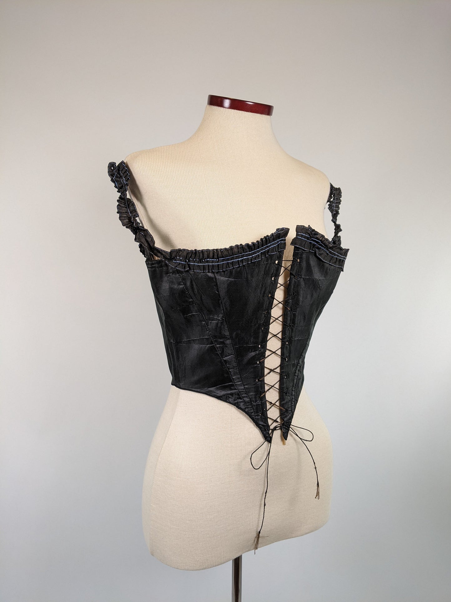 1860s Black Swiss Waist