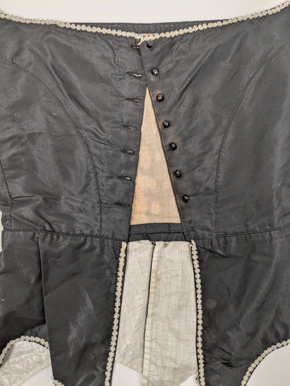 1860s Swiss Waist or Corsage | Button Closures
