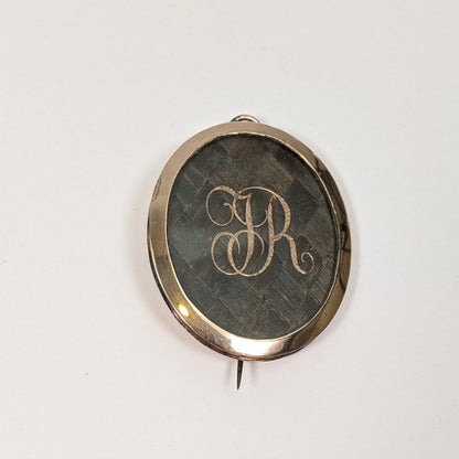 1820s-30s Woven Hair Brooch + Pendant