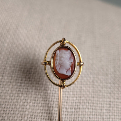10k Gold Cameo Stick Pin