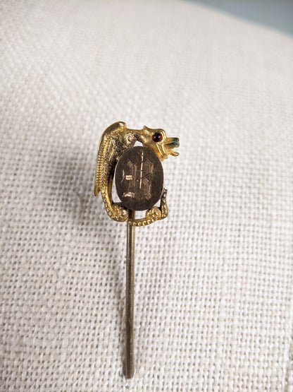 Engraved "R" Dragon Stick Pin