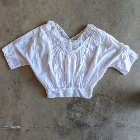 1910s Cotton Corset Cover / Dress Top
