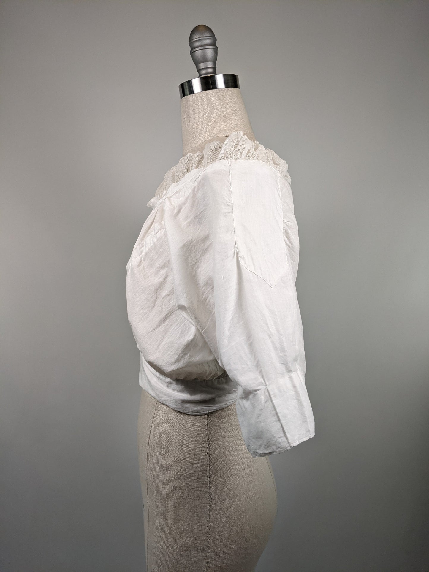 1910s Cotton Corset Cover / Dress Top