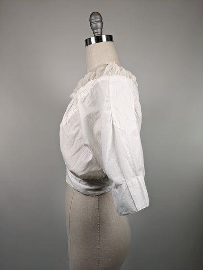 1910s Cotton Corset Cover / Dress Top