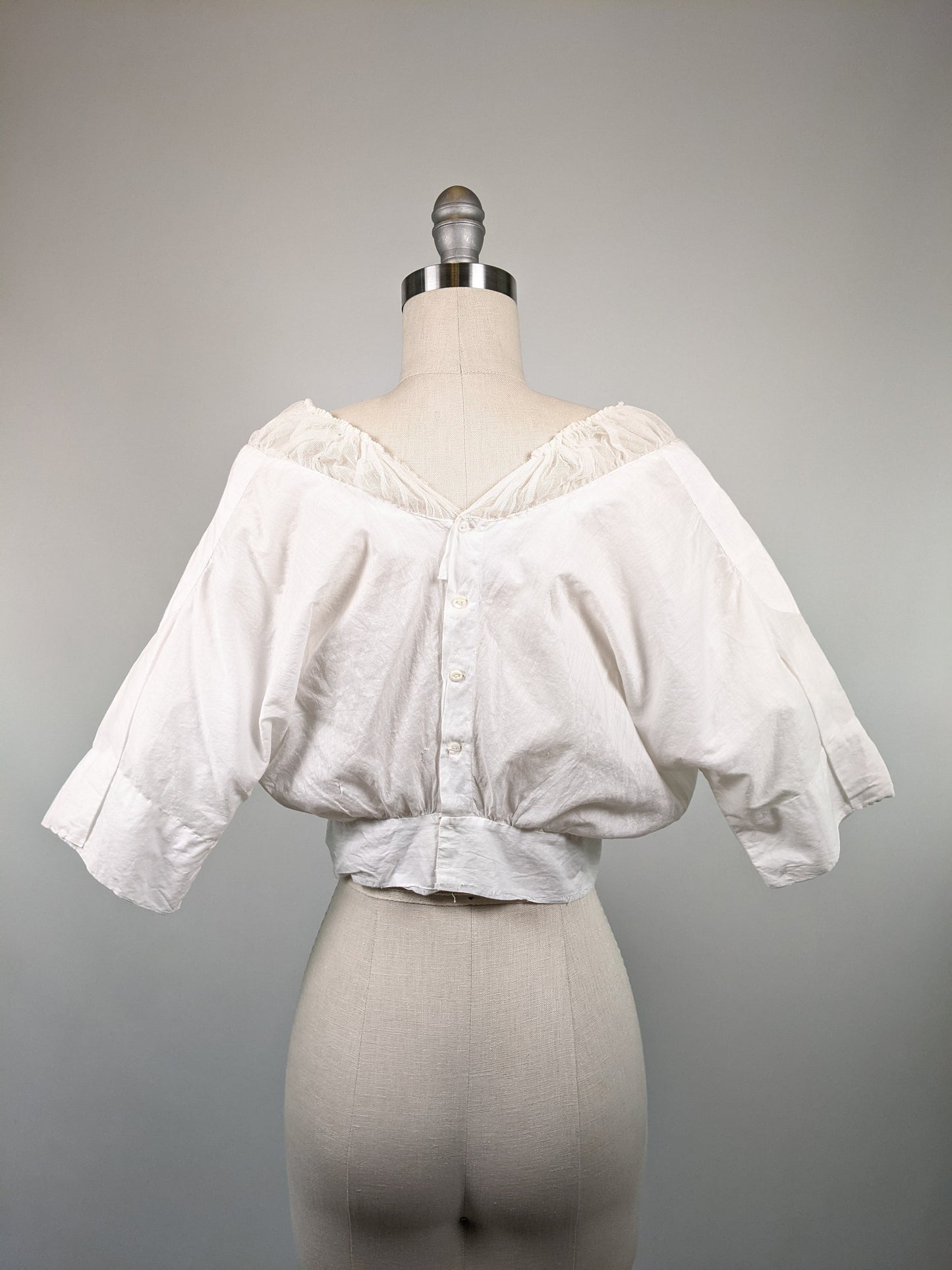 1910s Cotton Corset Cover / Dress Top