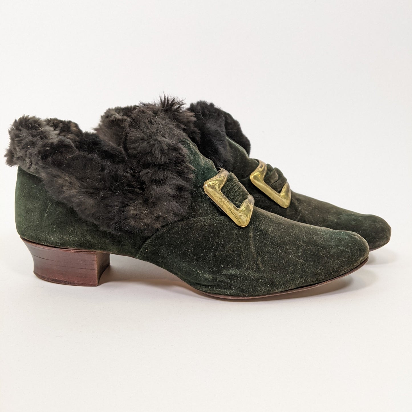 1890s-1900s Green Slippers