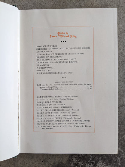 Riley Love-Lyrics | 1905 Book of Poetry