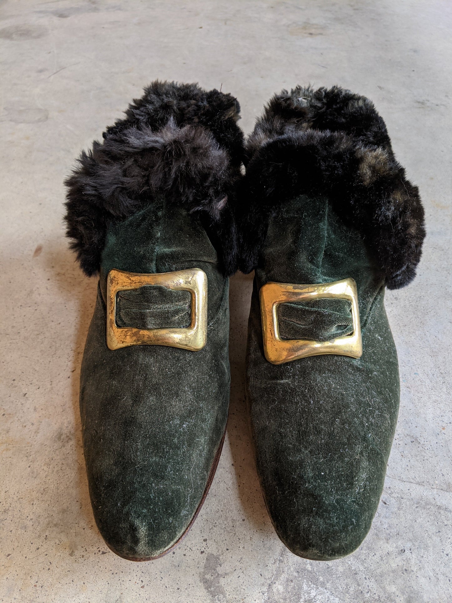 1890s-1900s Green Slippers