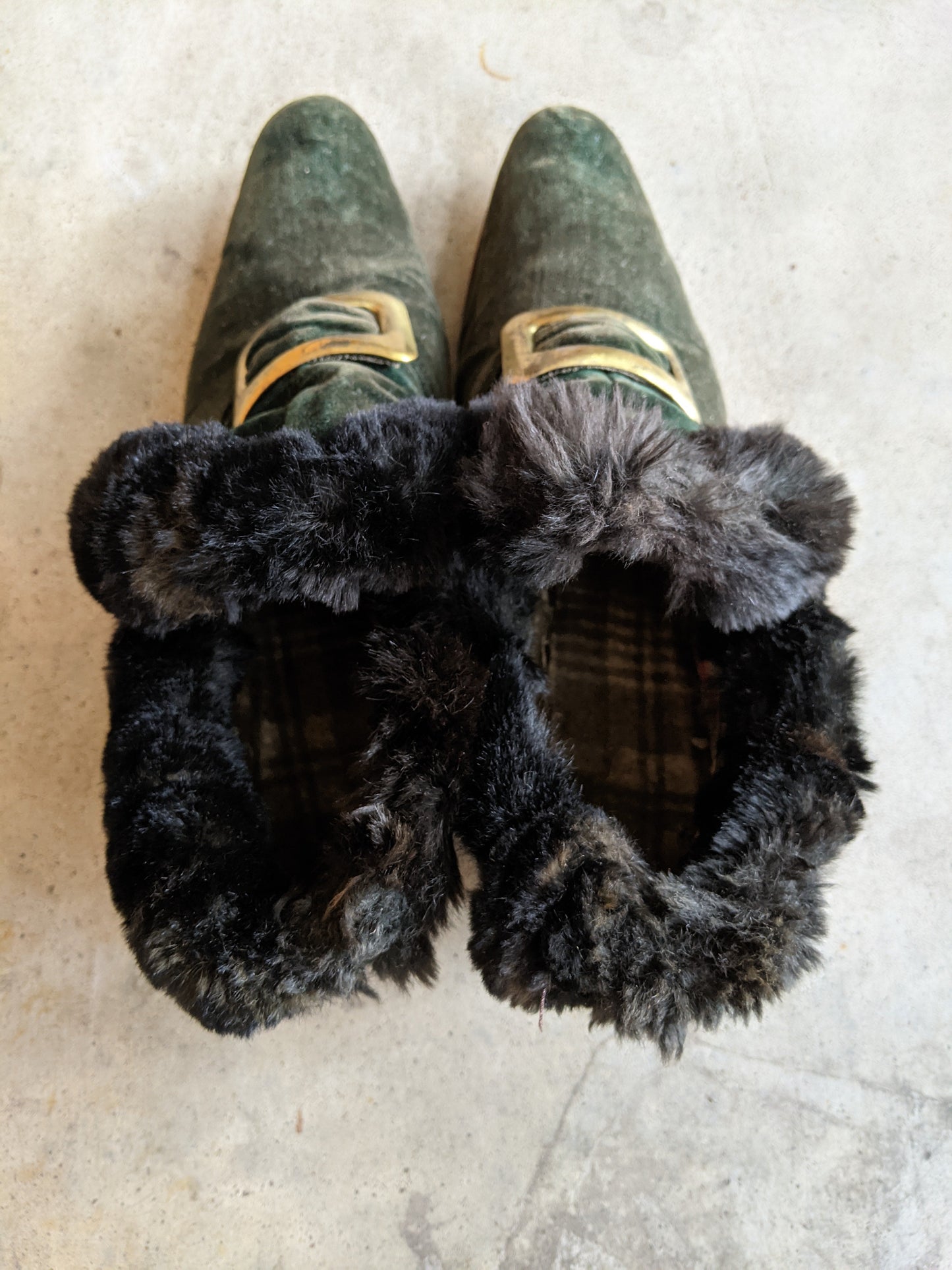 1890s-1900s Green Slippers