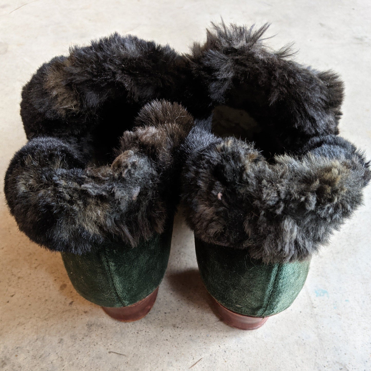 1890s-1900s Green Slippers