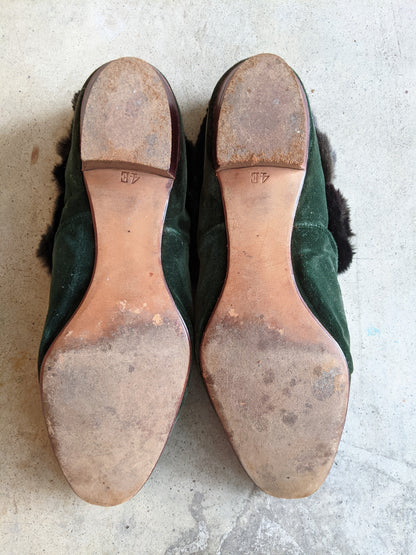 1890s-1900s Green Slippers