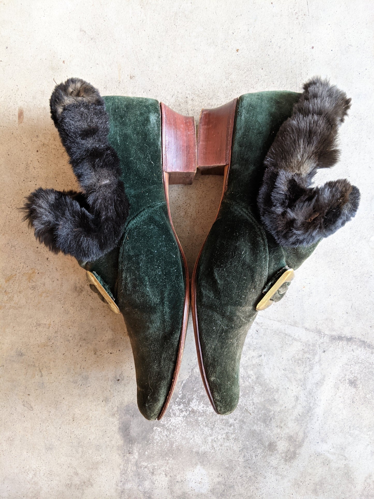 1890s-1900s Green Slippers