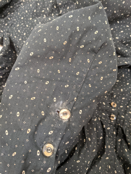 1910s Black + White Calico Dress