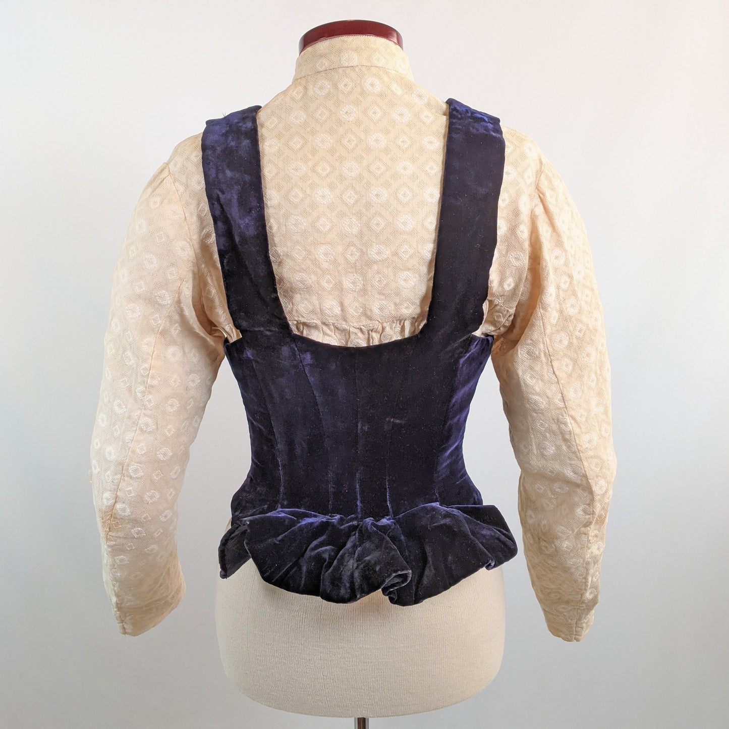1880s Velvet Bodice or Waistcoat