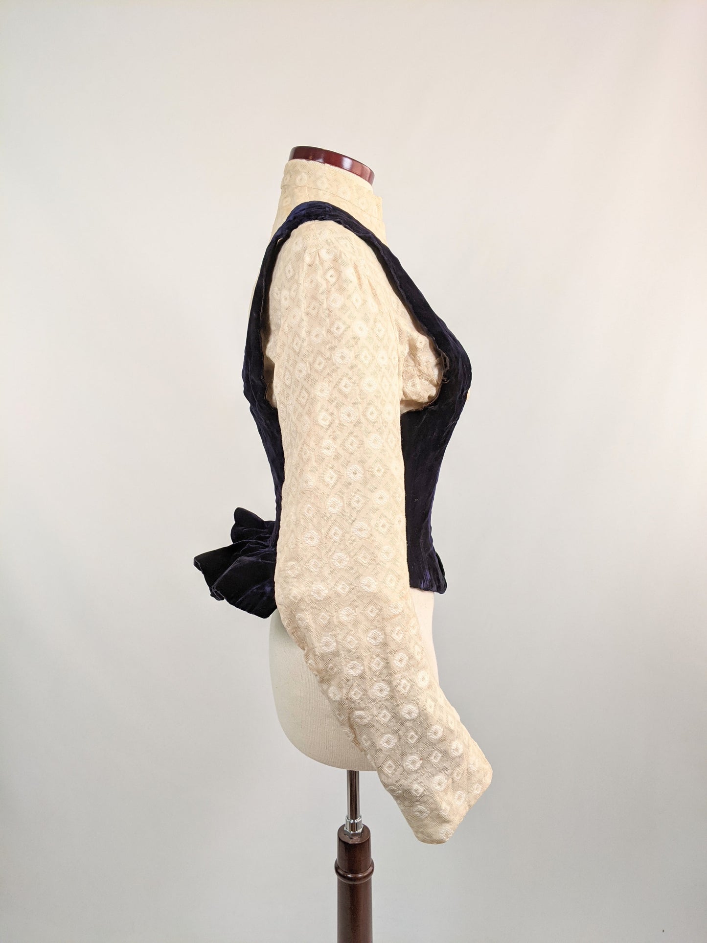 1880s Velvet Bodice or Waistcoat