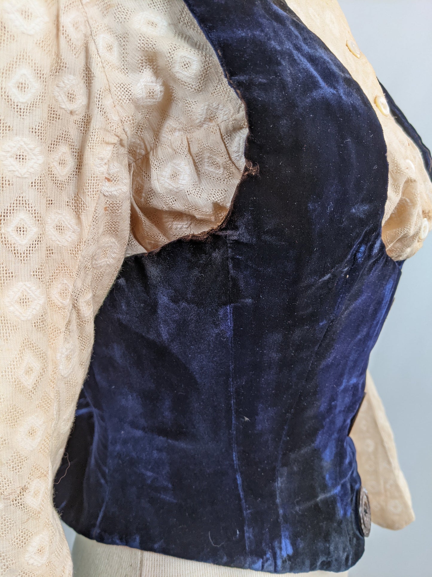 1880s Velvet Bodice or Waistcoat