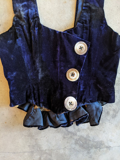 1880s Velvet Bodice or Waistcoat