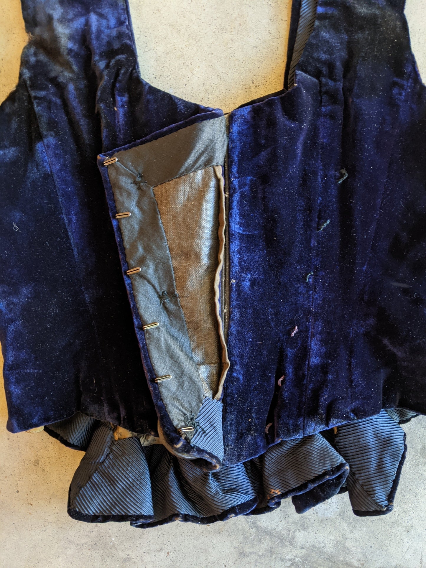 1880s Velvet Bodice or Waistcoat