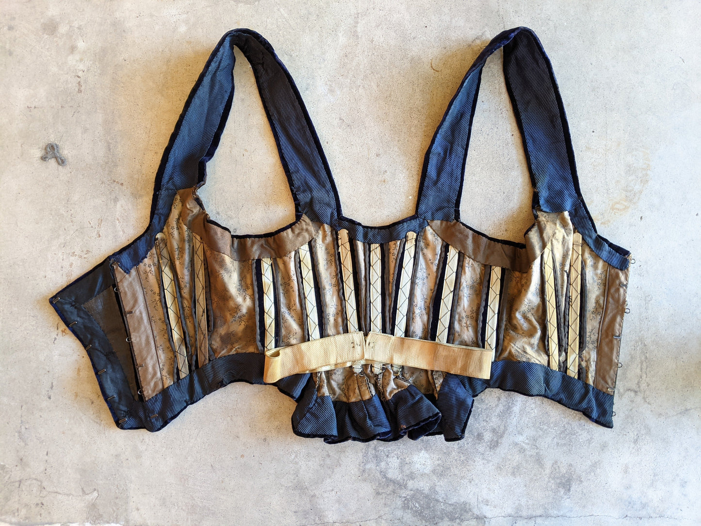 1880s Velvet Bodice or Waistcoat
