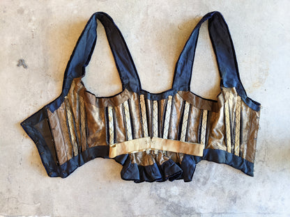 1880s Velvet Bodice or Waistcoat