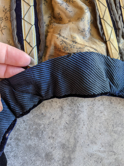 1880s Velvet Bodice or Waistcoat