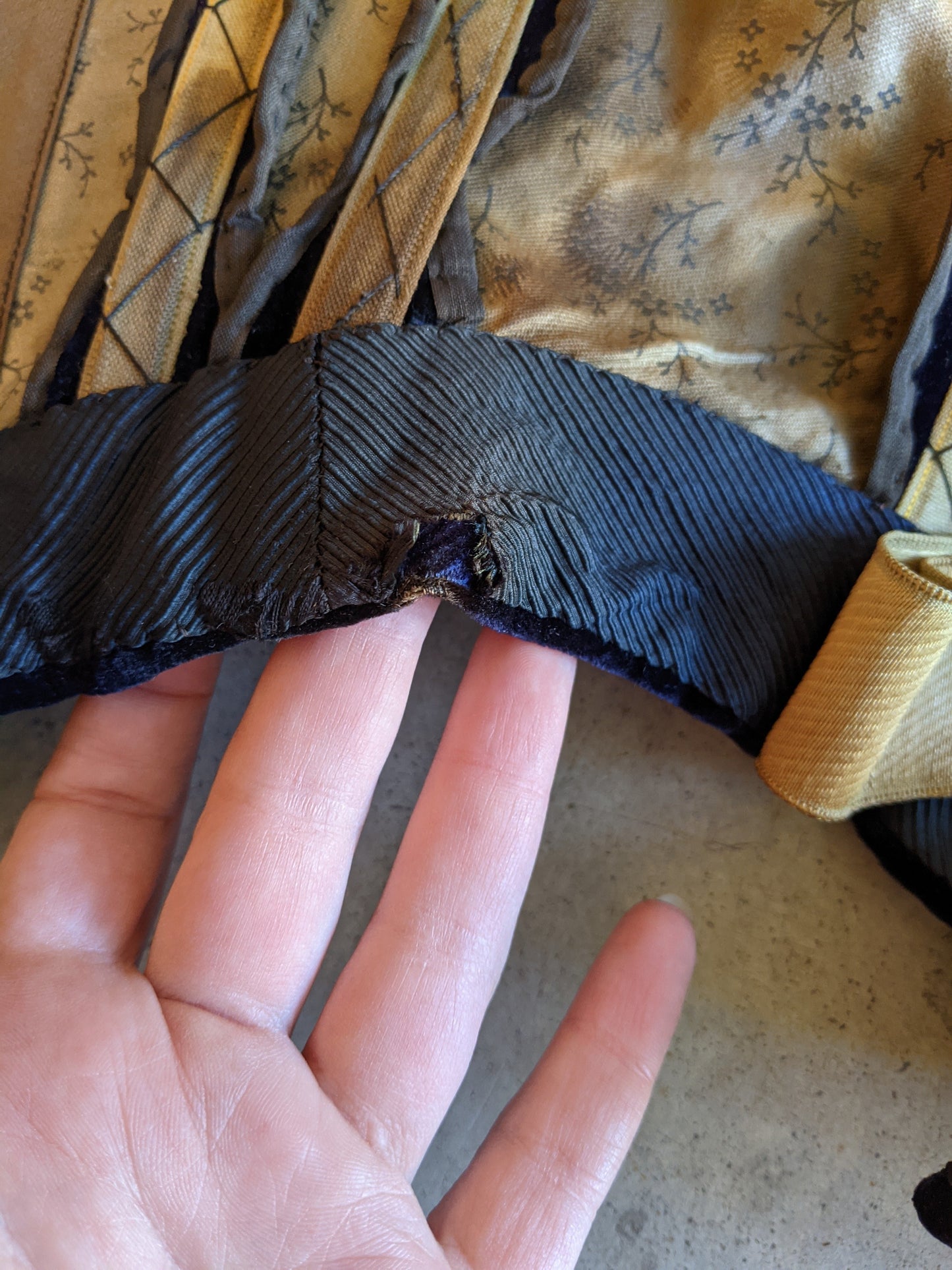 1880s Velvet Bodice or Waistcoat