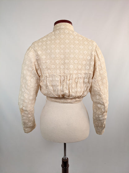 1870s-80s Cotton Shirtwaist