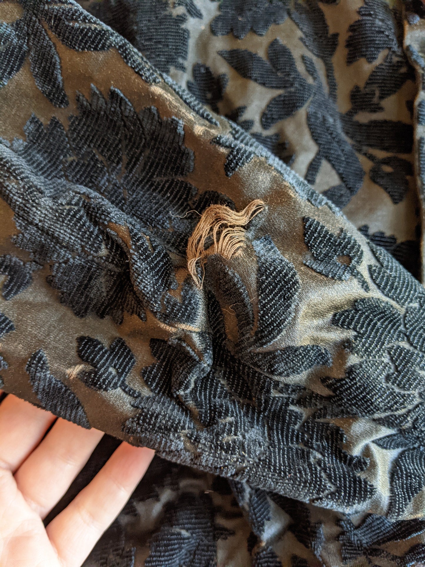 1880s Black Brocade Bodice