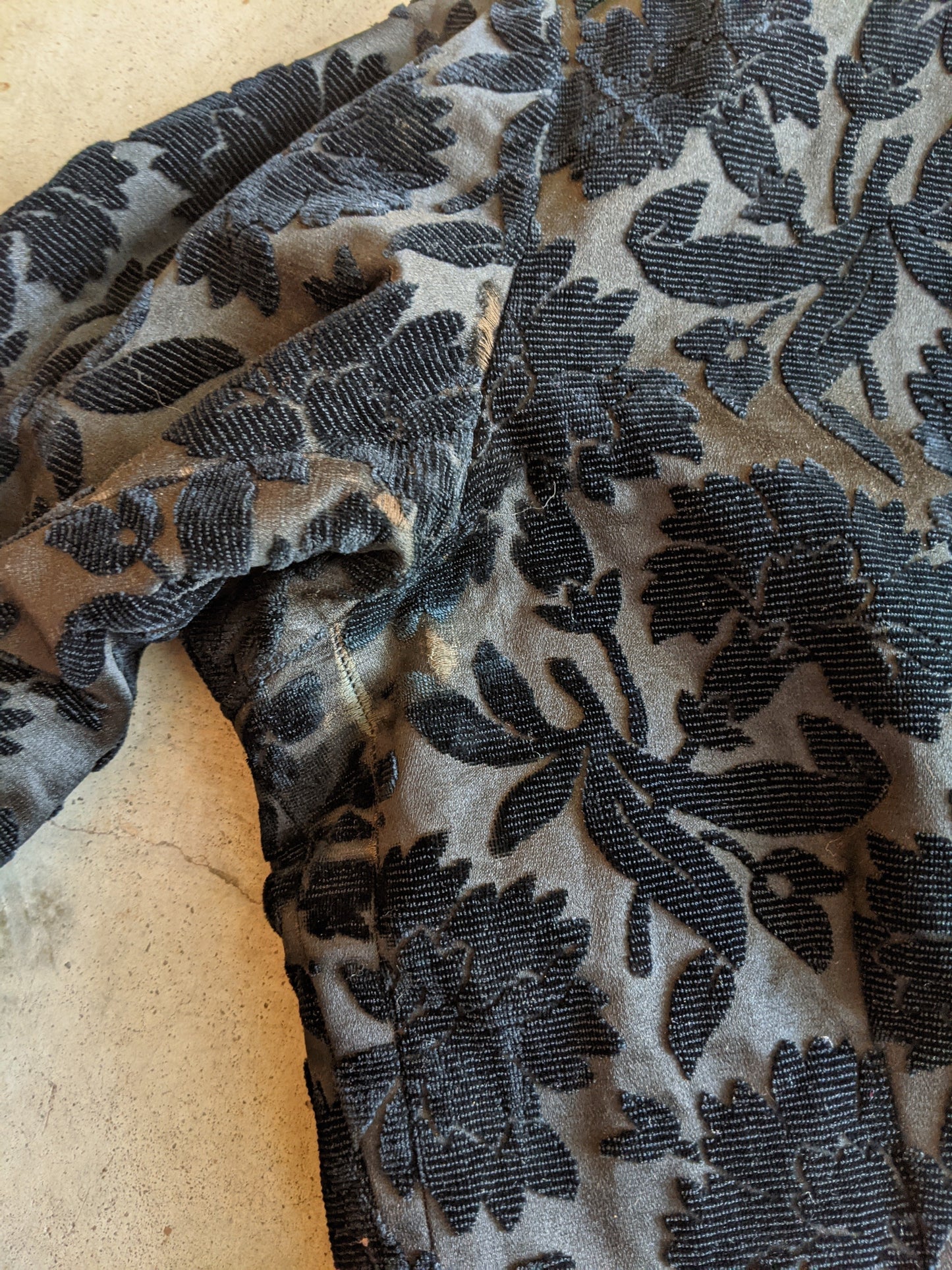 1880s Black Brocade Bodice