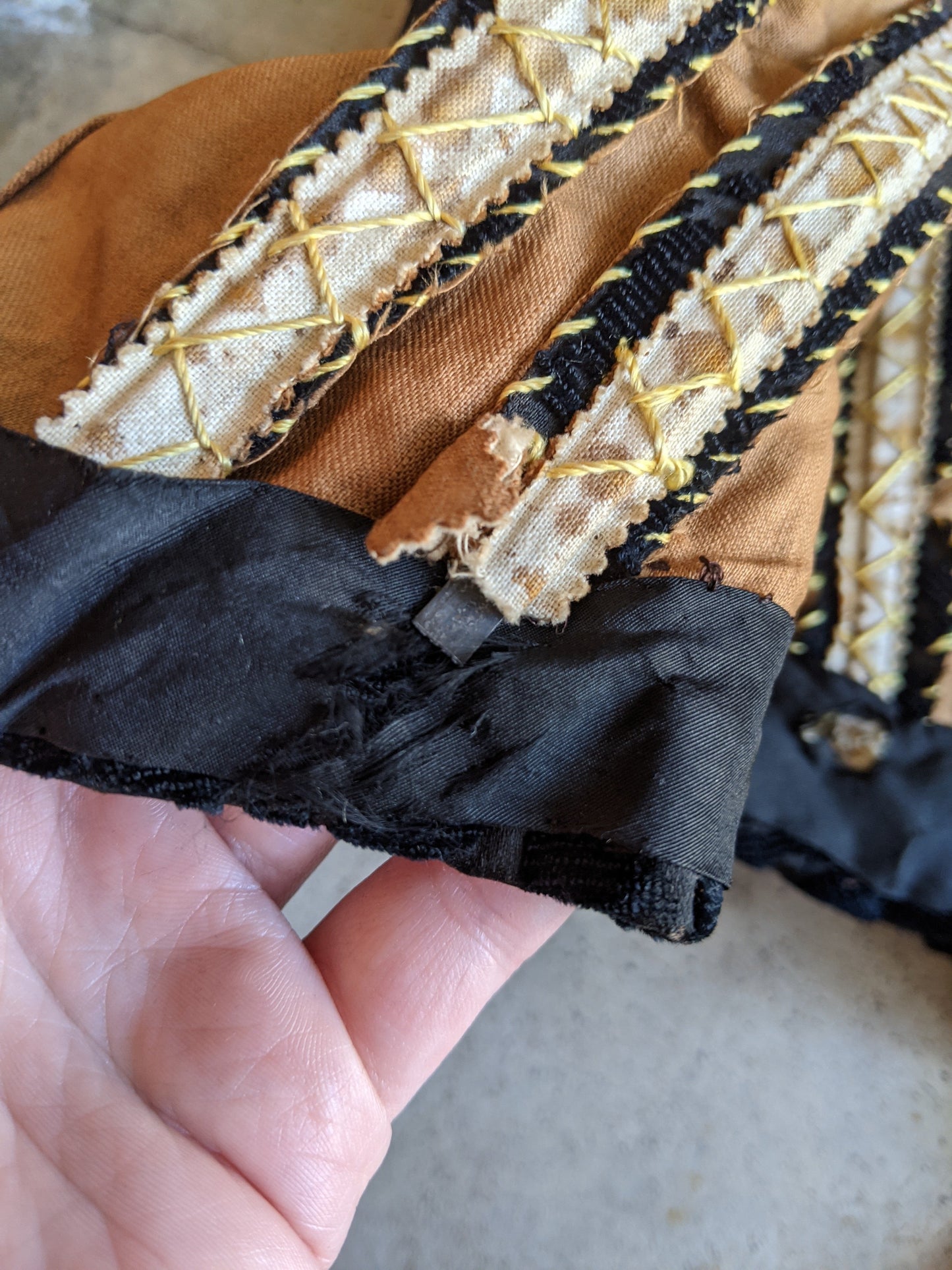 1880s Black Brocade Bodice