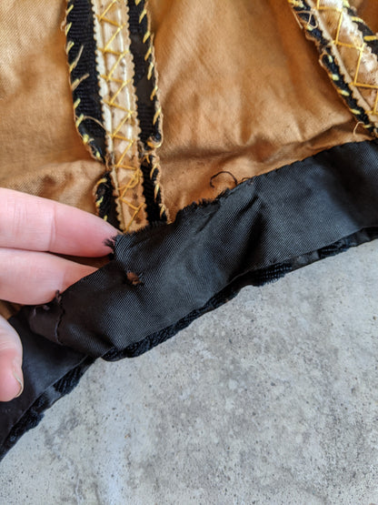 1880s Black Brocade Bodice