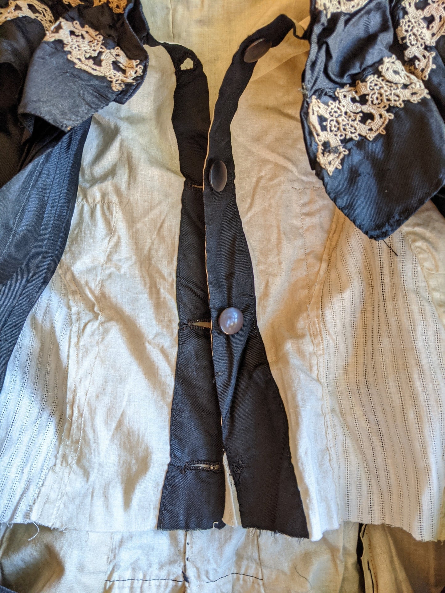 1890s Black Silk Tea Gown or Wrapper