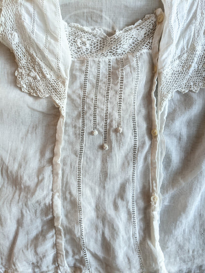 1910s White Cotton Blouse | #1