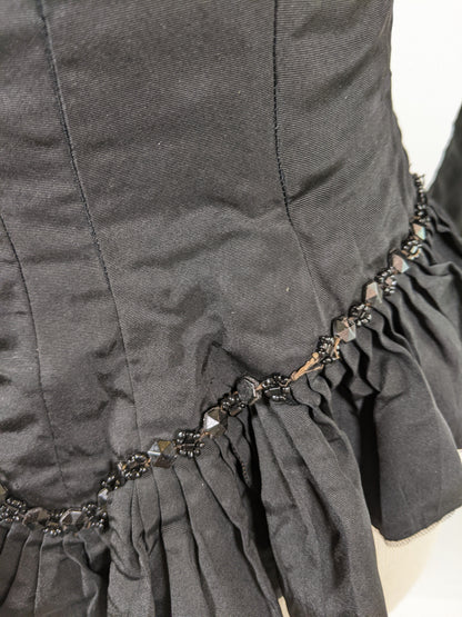 1890s Black Bodice XXS