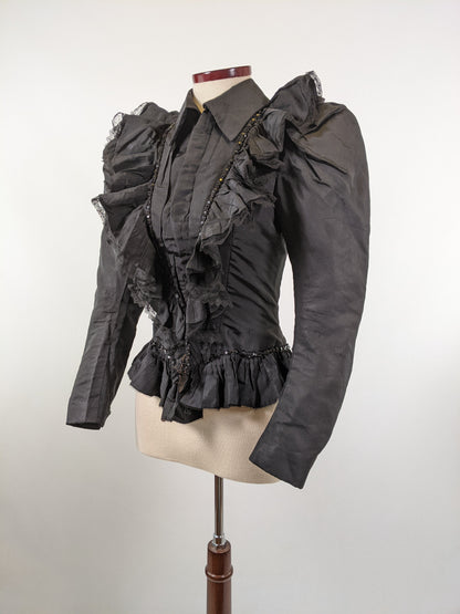 1890s Black Bodice XXS