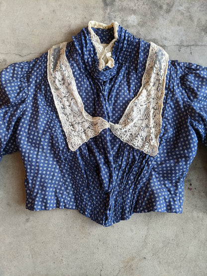 1900s Blue Polka Dot Bodice