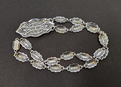 Art Deco Rhodium Plated Necklace