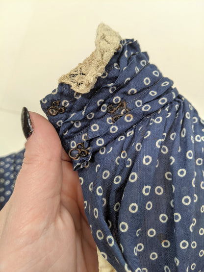 1900s Blue Polka Dot Bodice