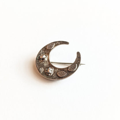 1885 Sterling Silver Moon Brooch