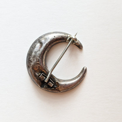 1885 Sterling Silver Moon Brooch