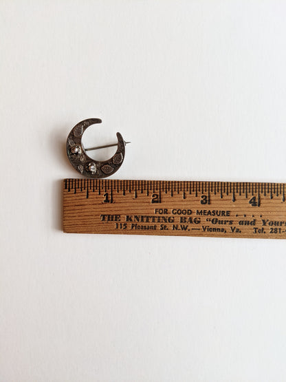 1885 Sterling Silver Moon Brooch