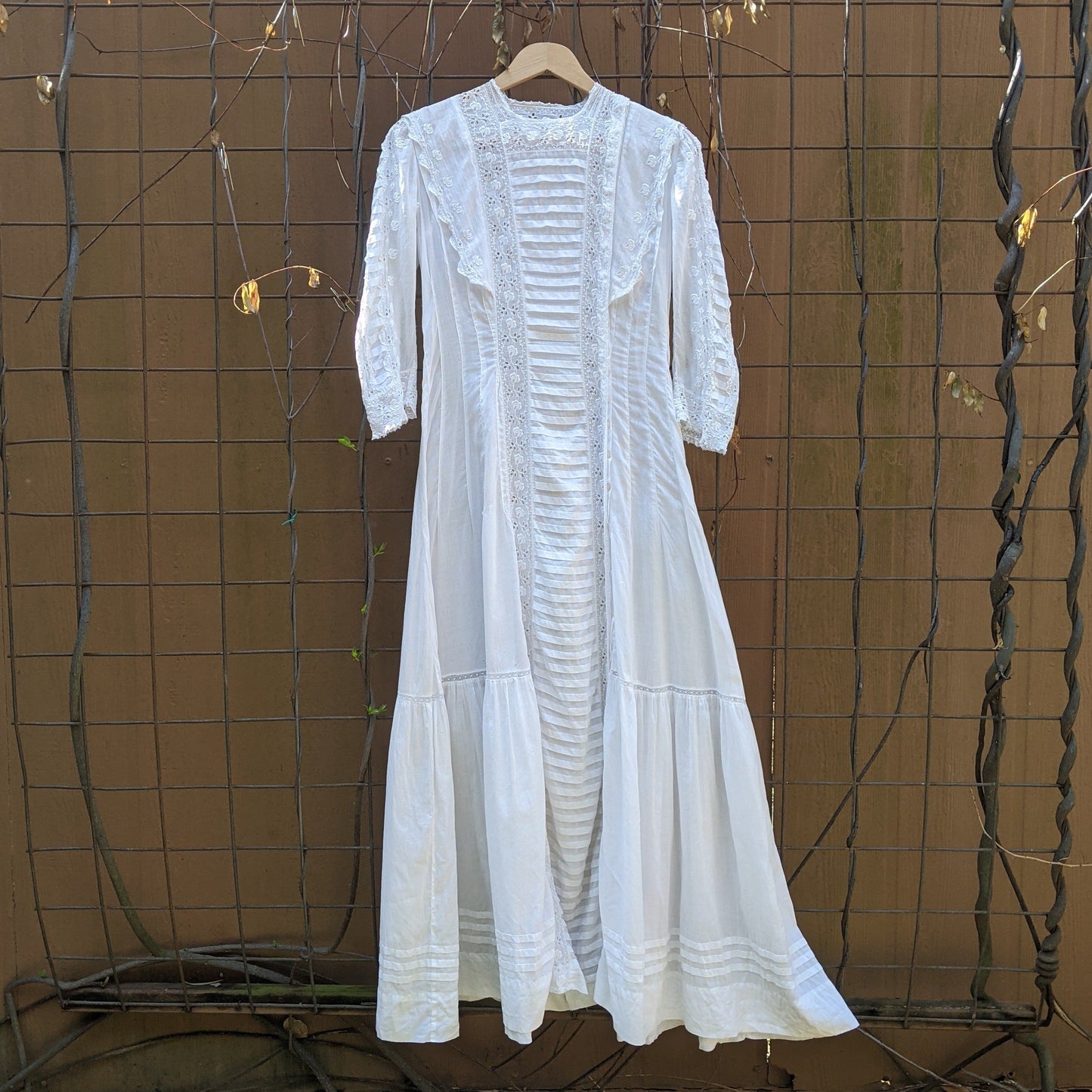 1910s White Cotton Lingerie Dress